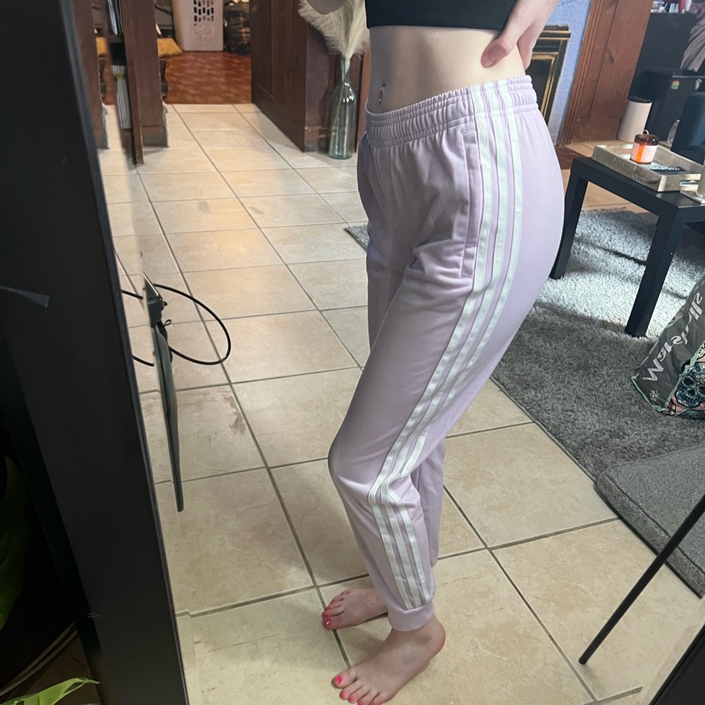 adidas light purple joggers